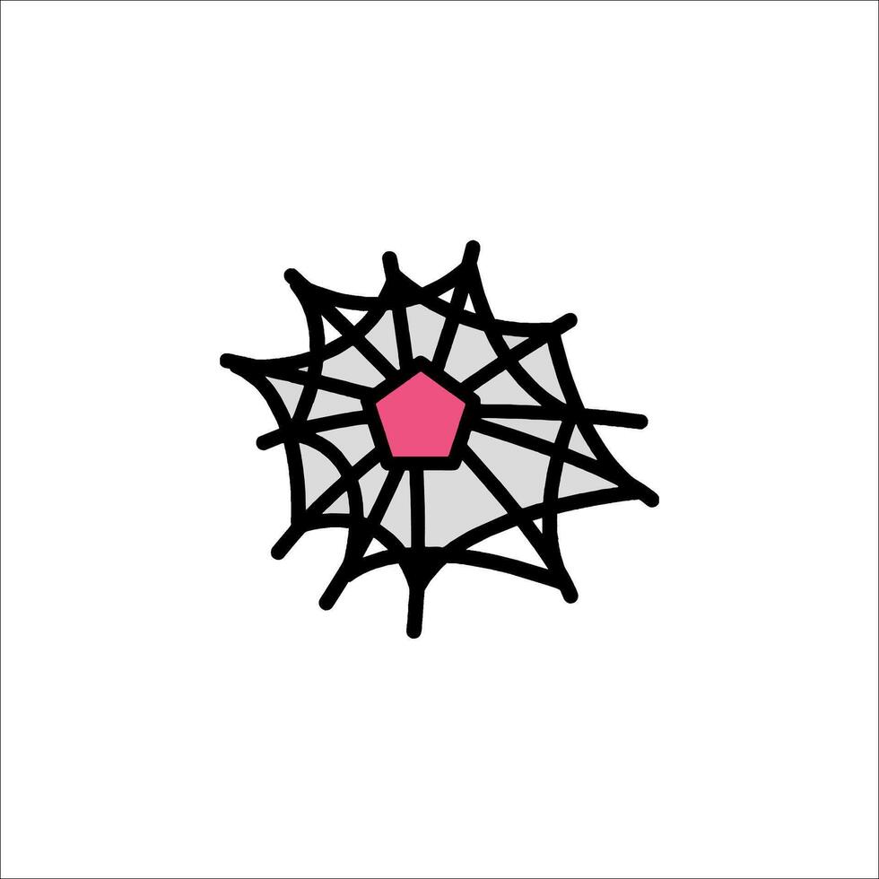 A spider web with a pink dot in the center vector