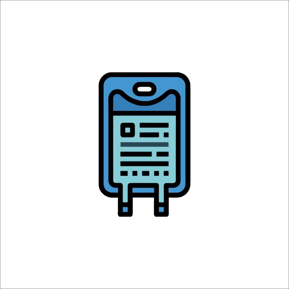 A bag with a note on it in a line style vector