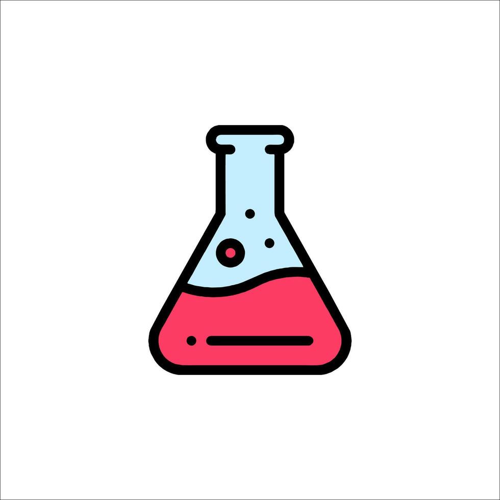 A laboratory flask with liquid in it vector