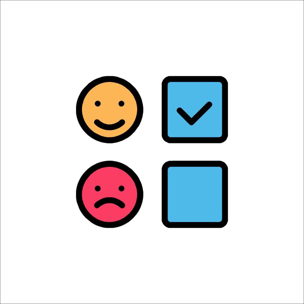 A smiley face icon with four different colors vector