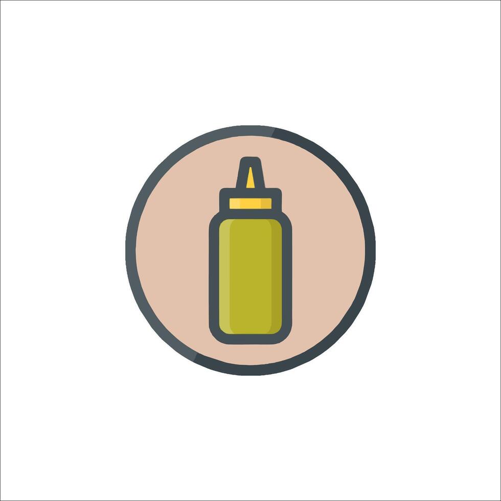 A bottle of mustard on a white background vector
