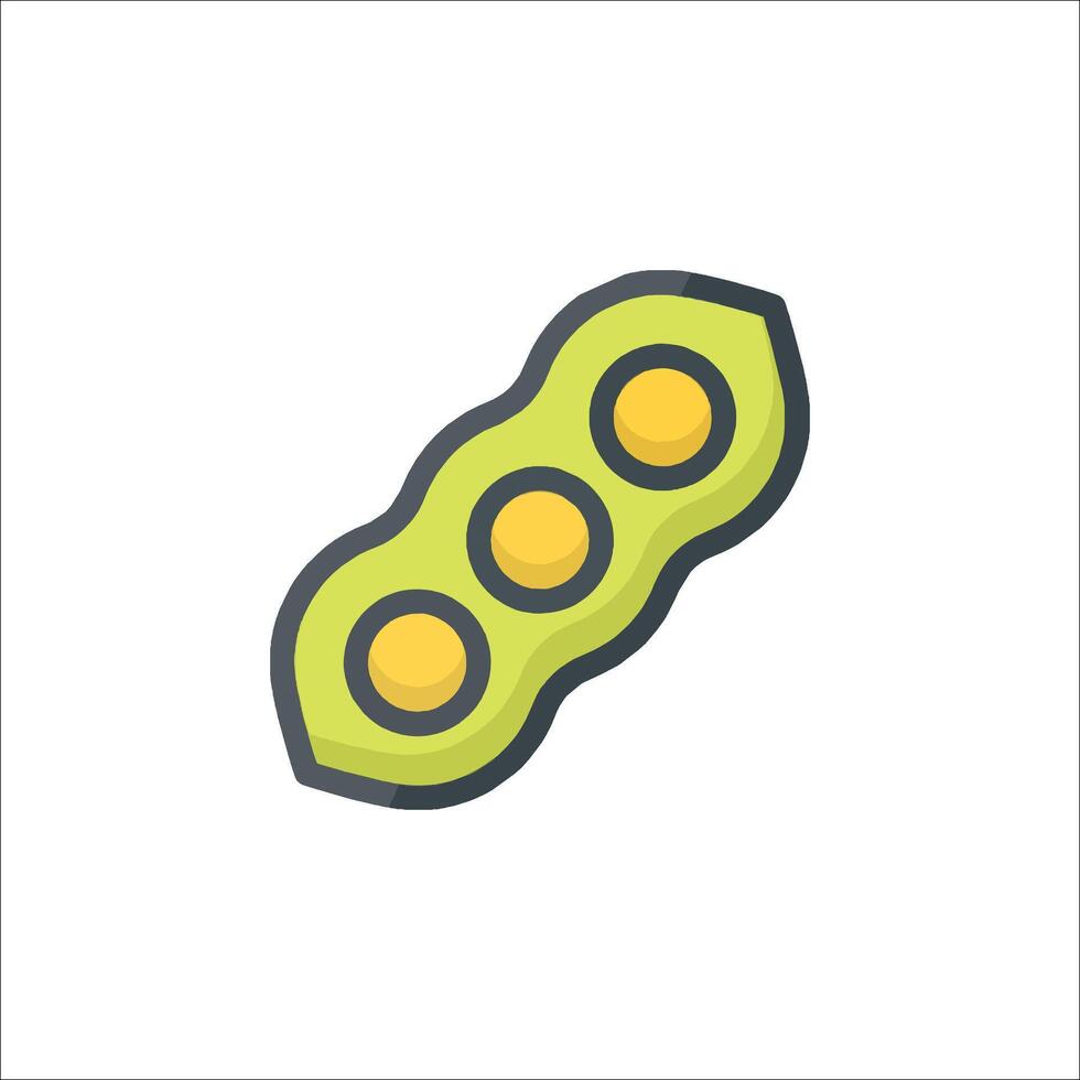 A green pea pod icon vector