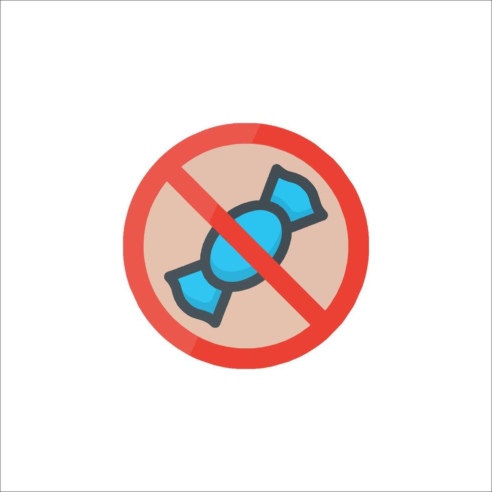 No candy sign flat icon illustration vector