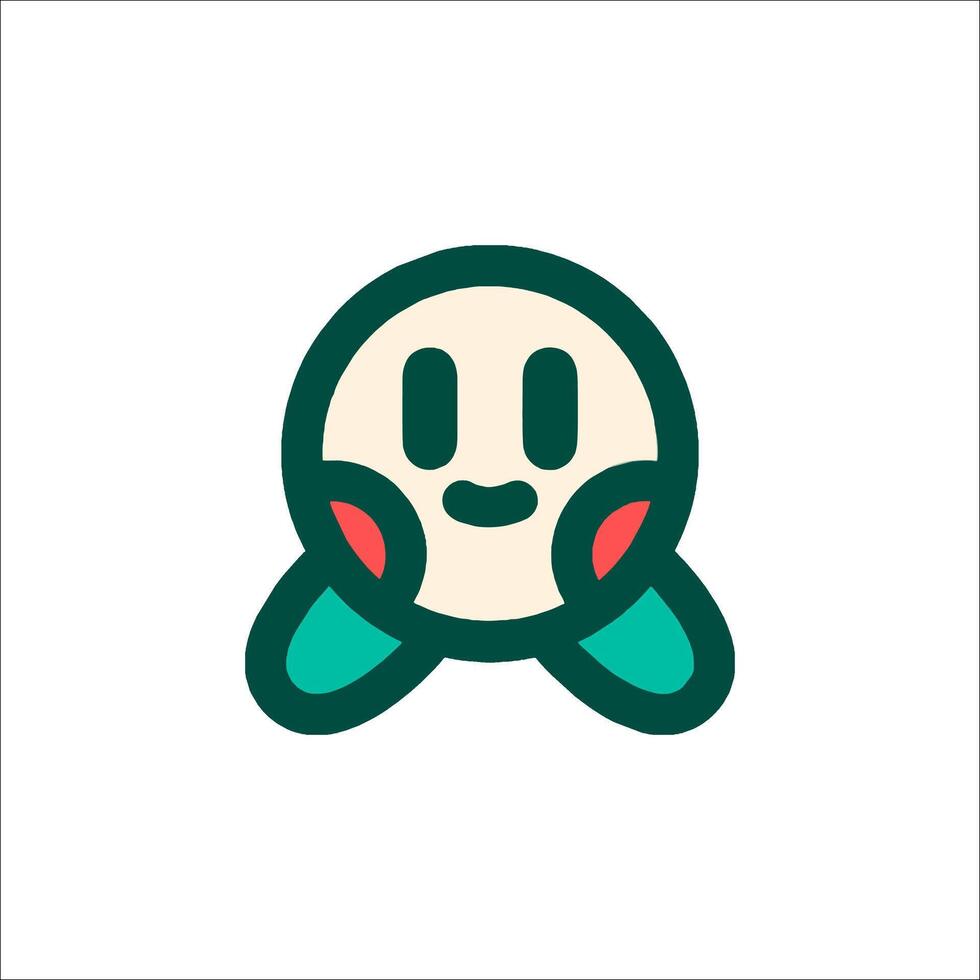 A cartoon character with a smile on its face vector