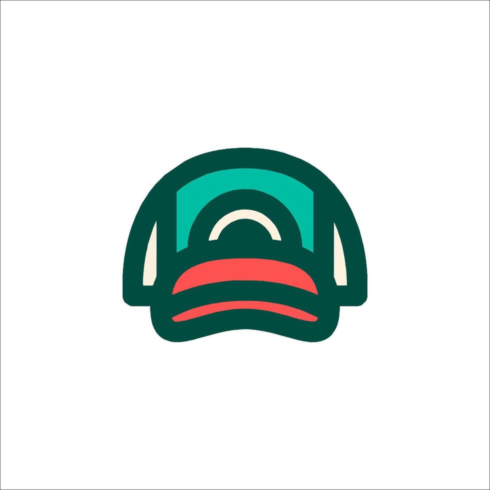 A hat with a red and green color scheme vector