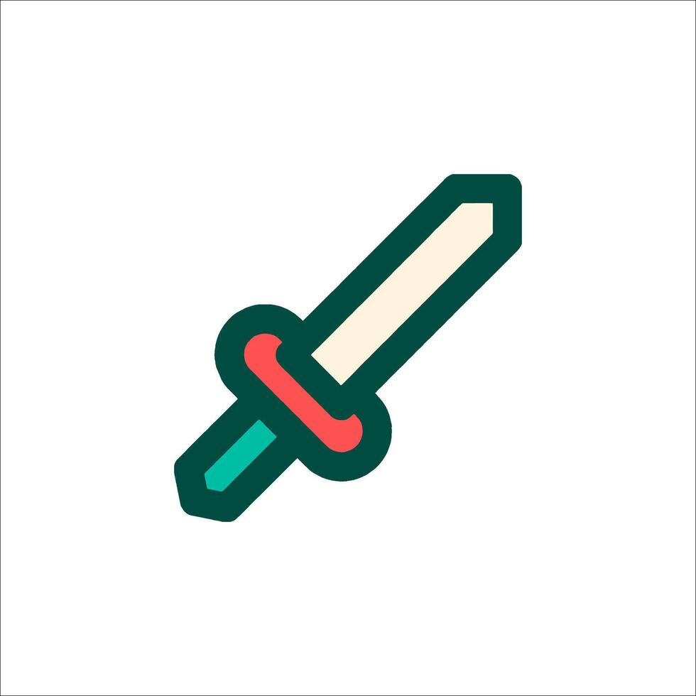 A green and red knife icon on a white background vector