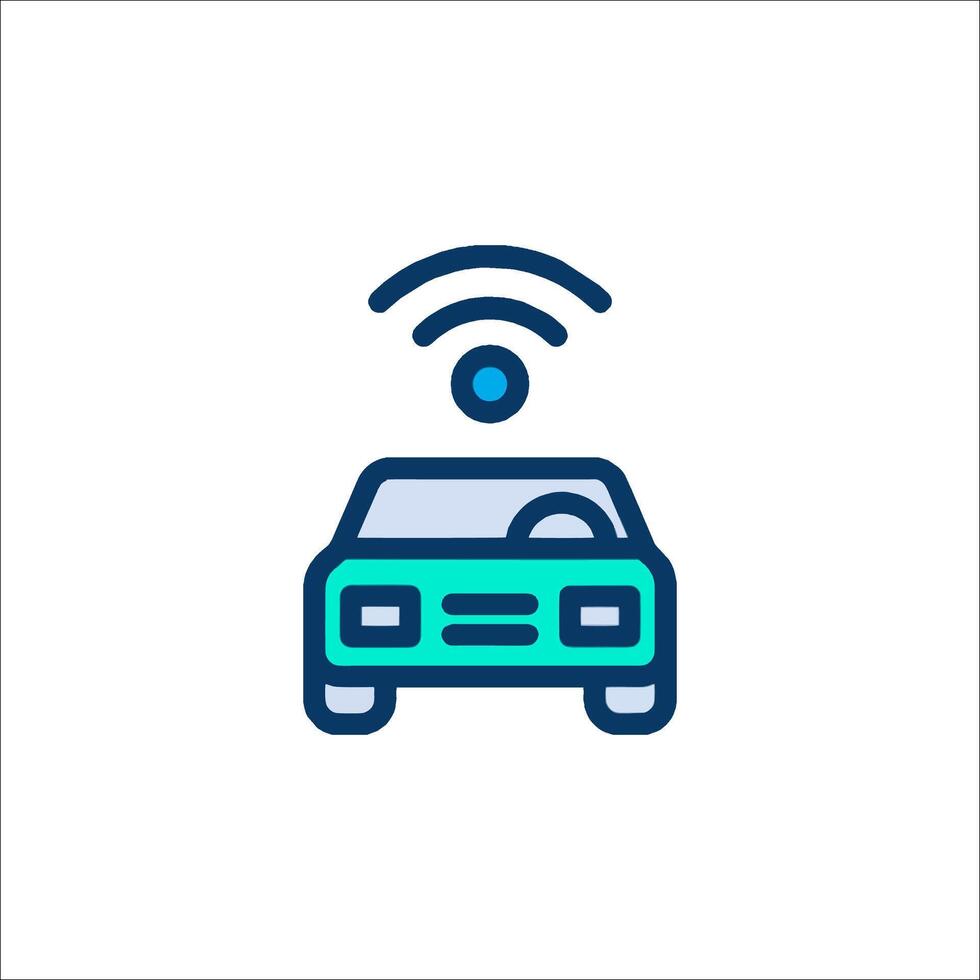A car with wifi icon vector
