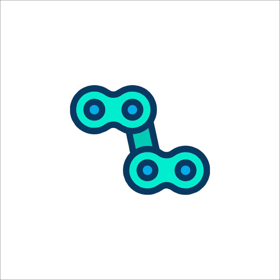 A blue and green icon of a chain vector