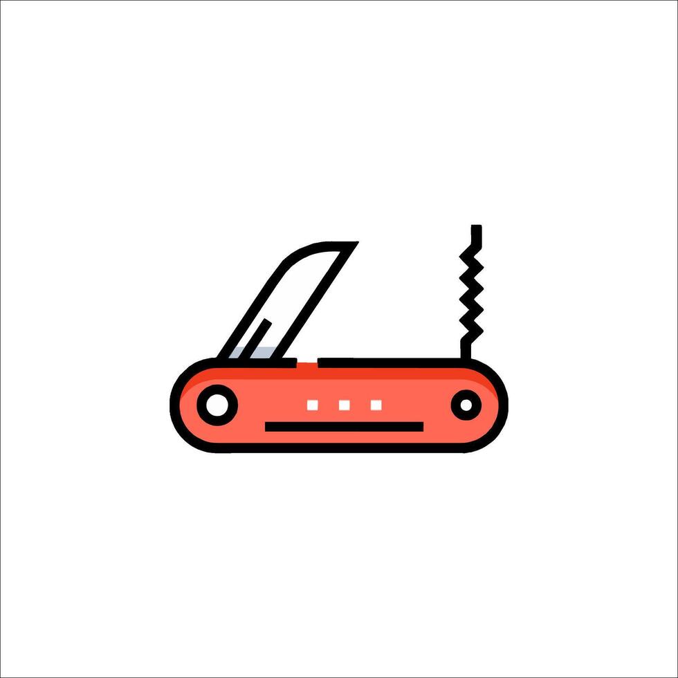 A red knife with a knife on it vector