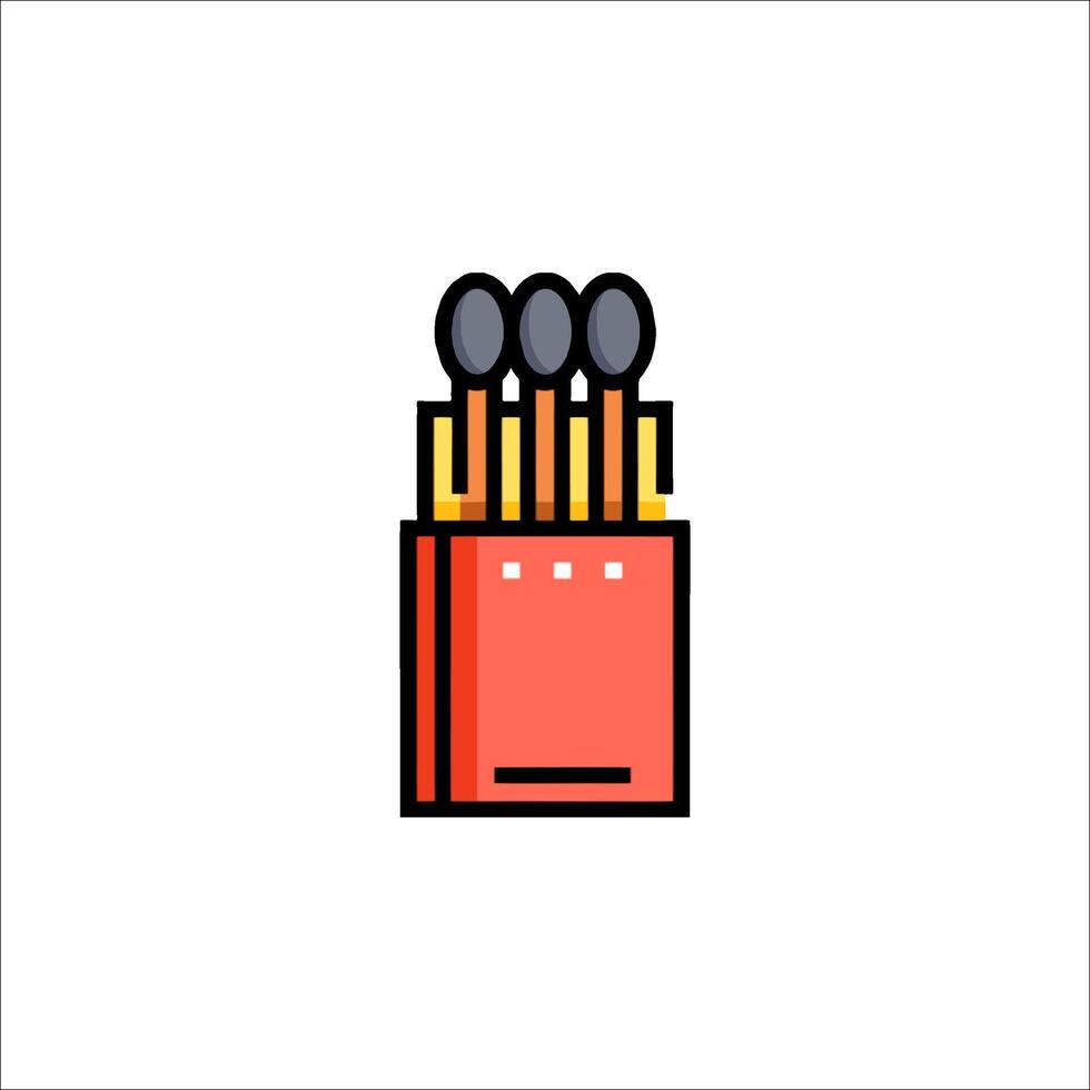 A red box with three forks in it vector