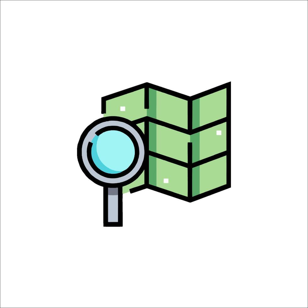 Magnifying map icon illustration vector