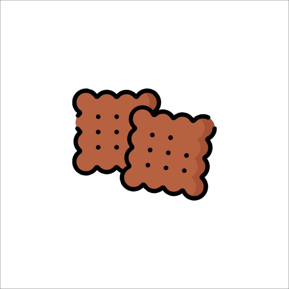 Two biscuits icon on white background vector