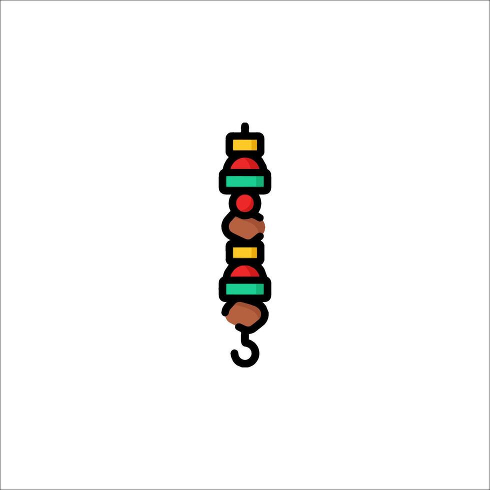 A colorful kabob skewer on a white background vector