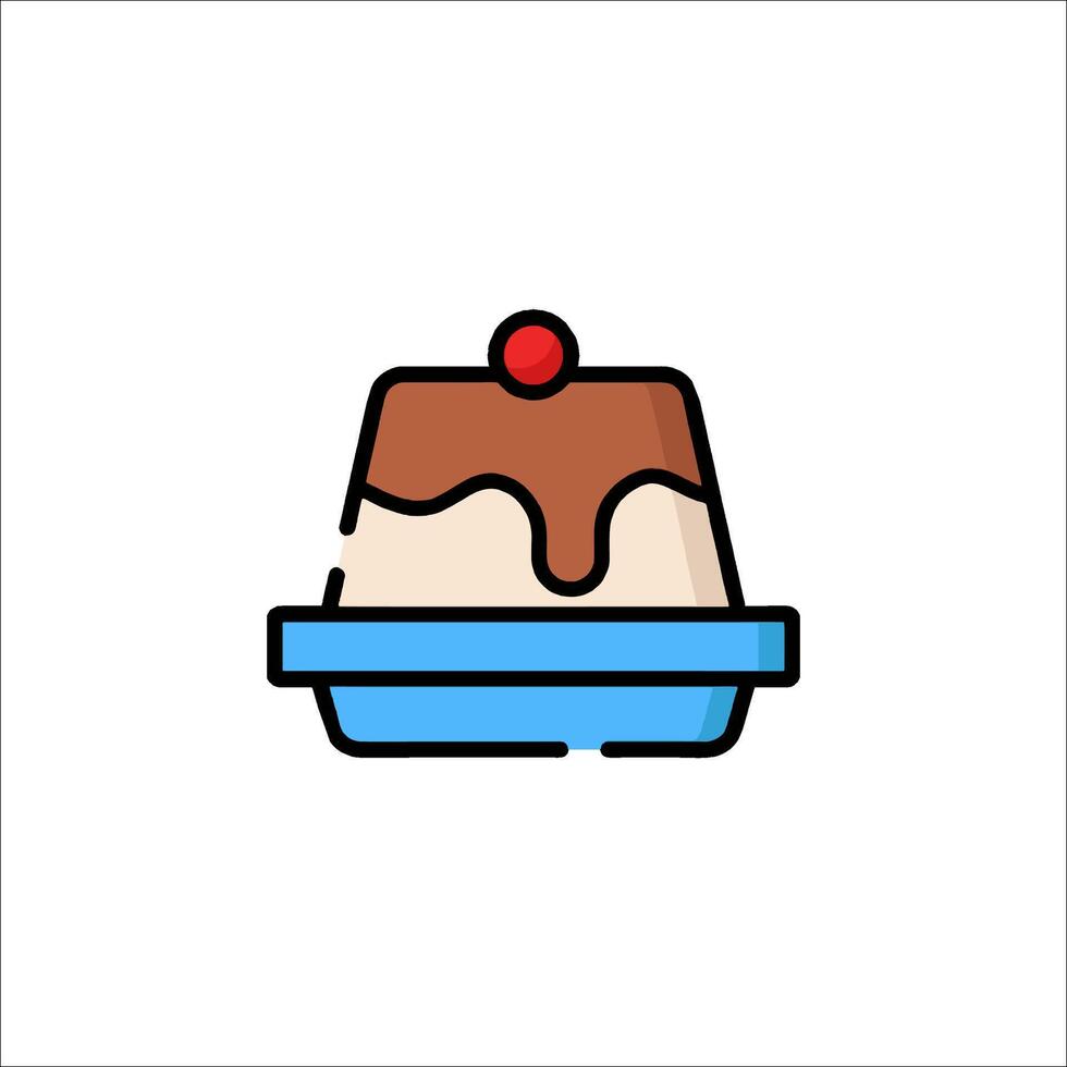 A dessert with chocolate and cream on top vector