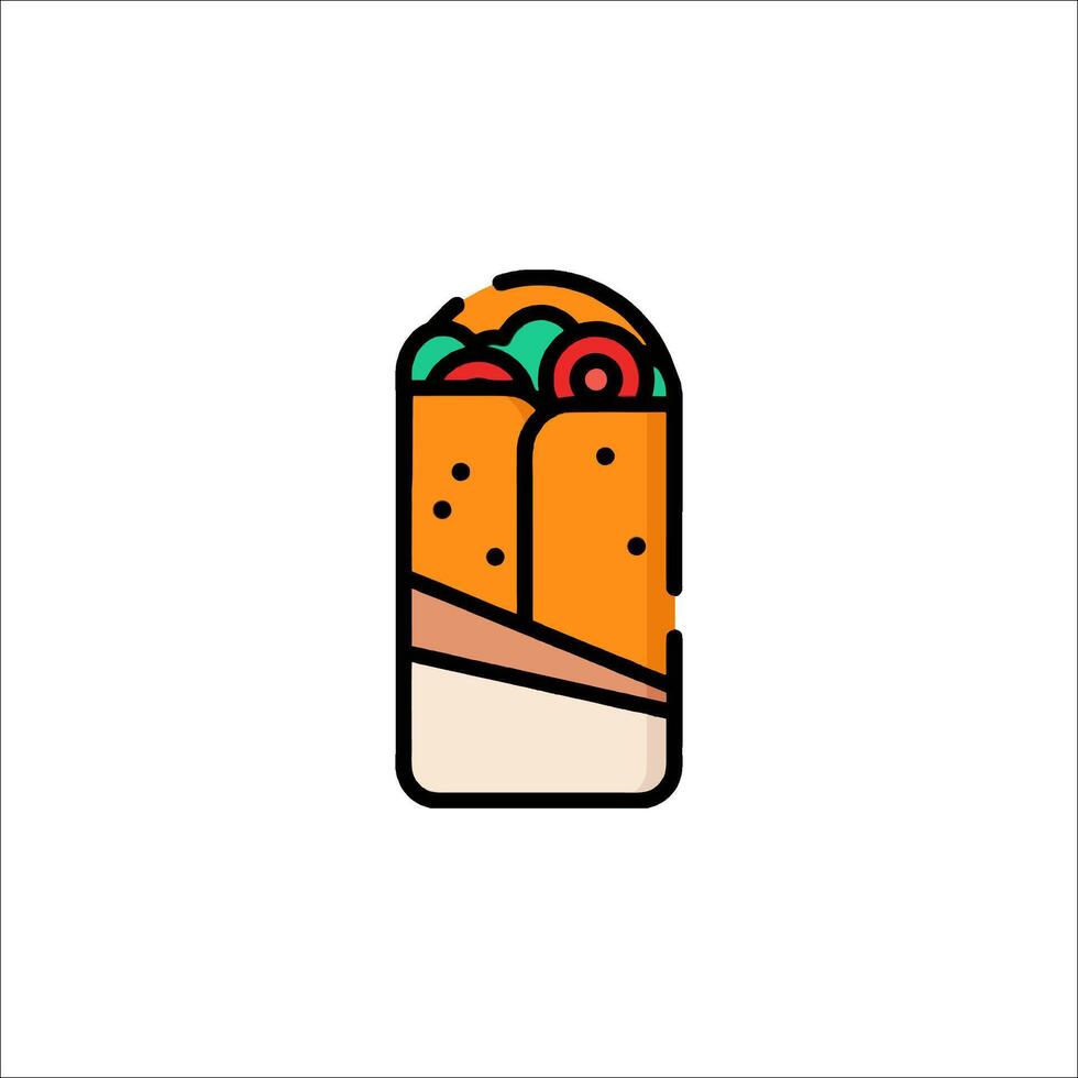 A taco icon on a white background vector