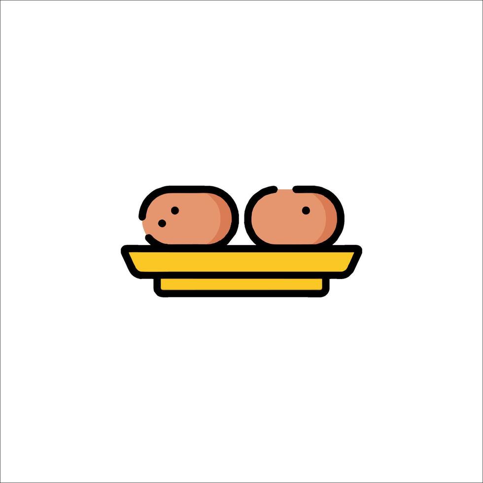 Two eggs in a bowl icon vector