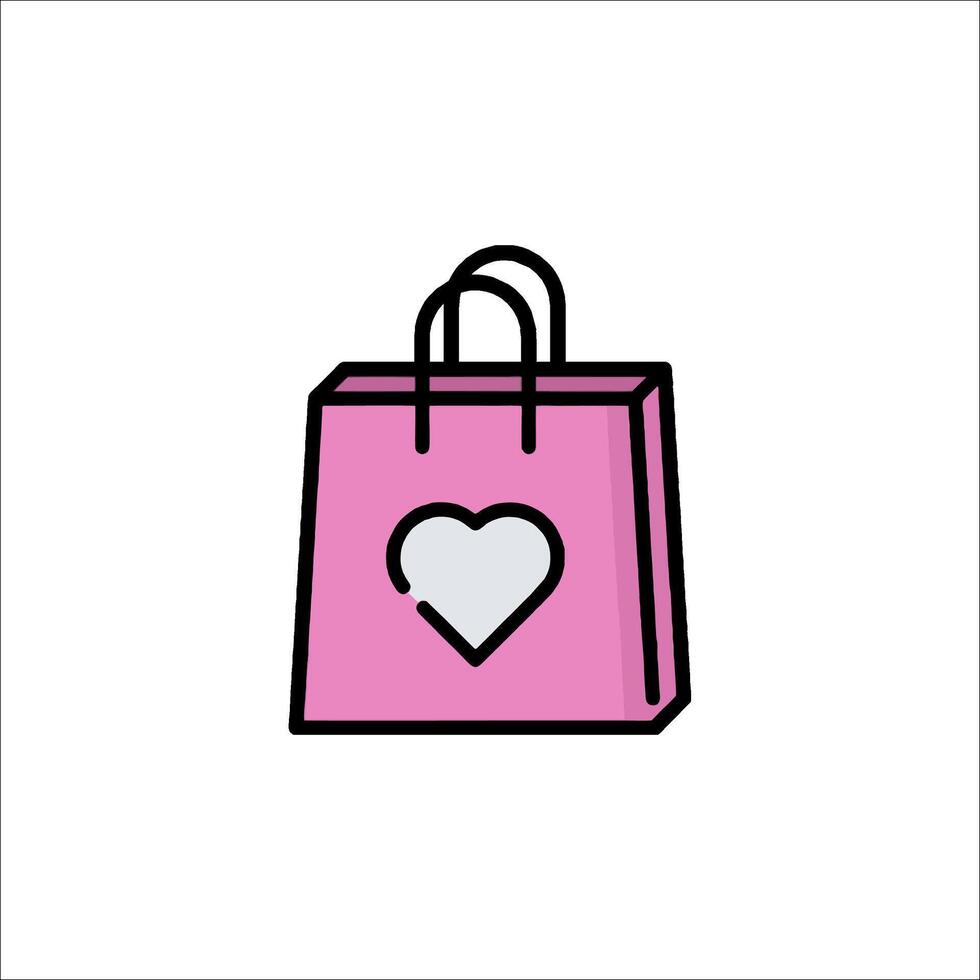 Shopping bag icon with heart shape vector