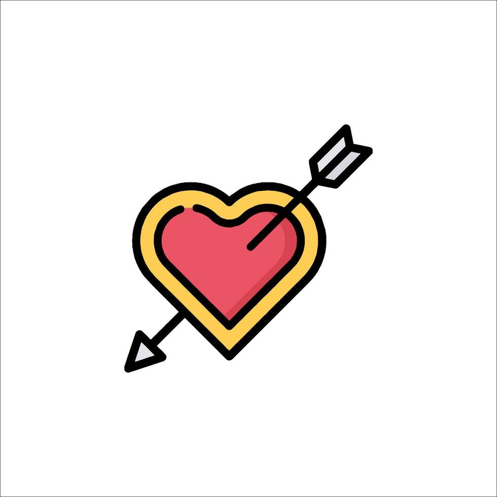 Heart with arrow icon illustration vector