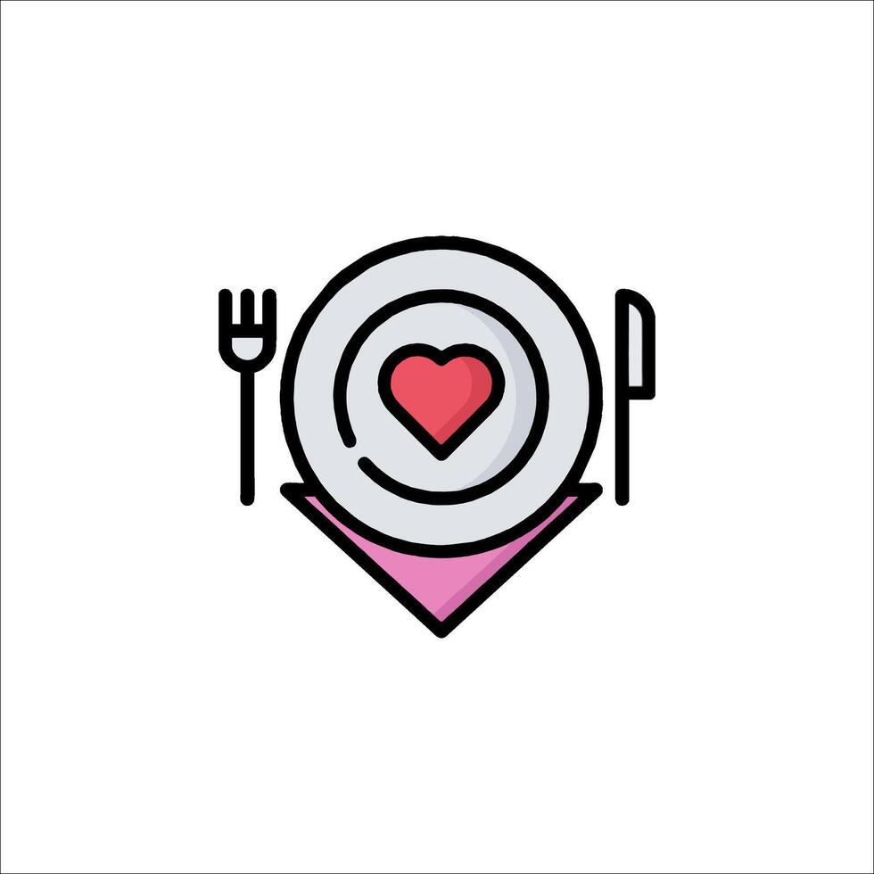 Plate with fork and knife icon vector