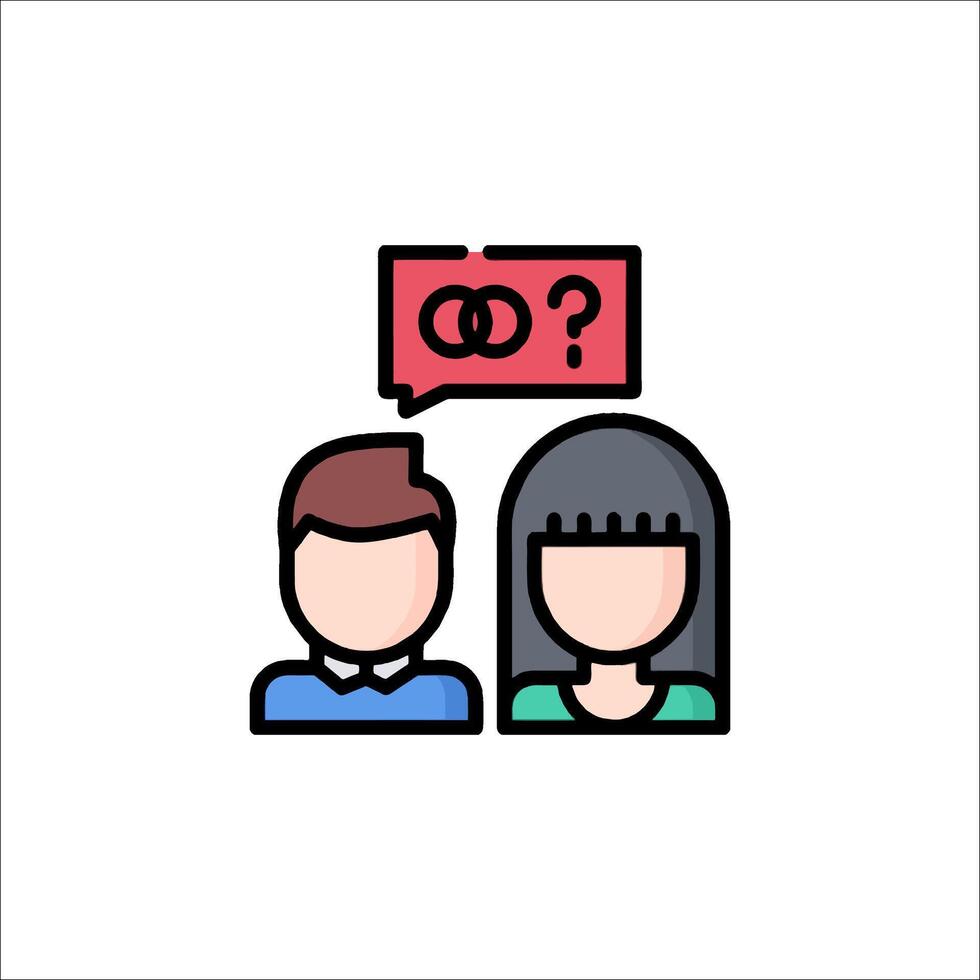 A couple with a question mark above their heads vector
