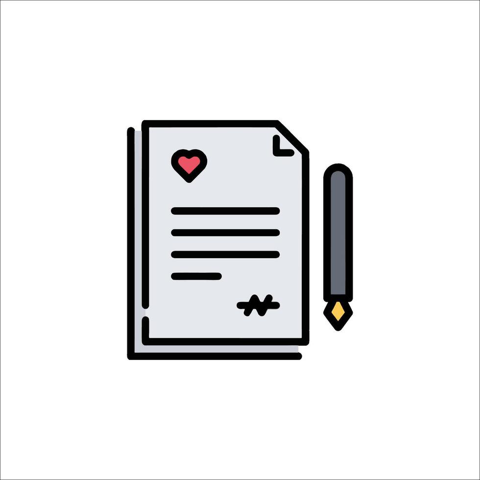A letter and a pen icon on a white background vector