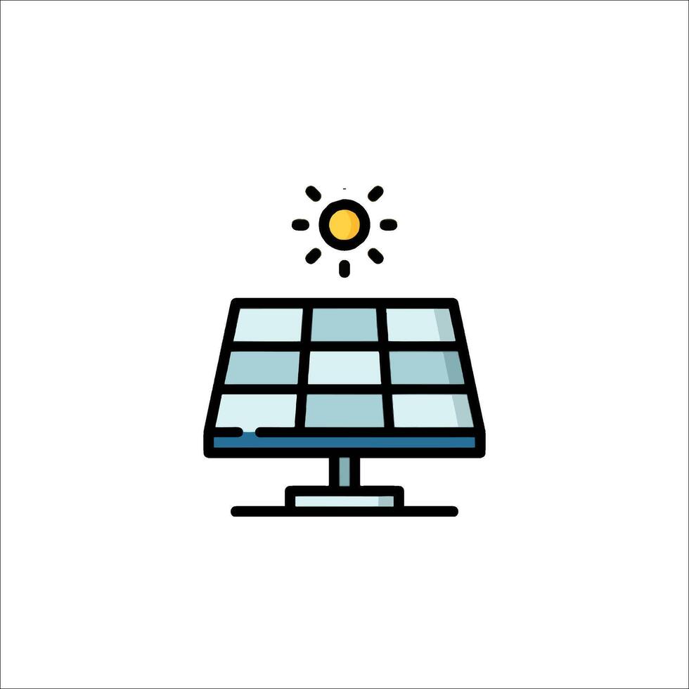 Solar panel icon illustration vector