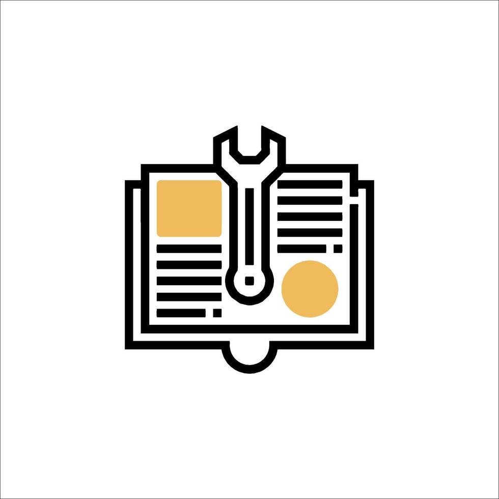 A book with a wrench on it vector