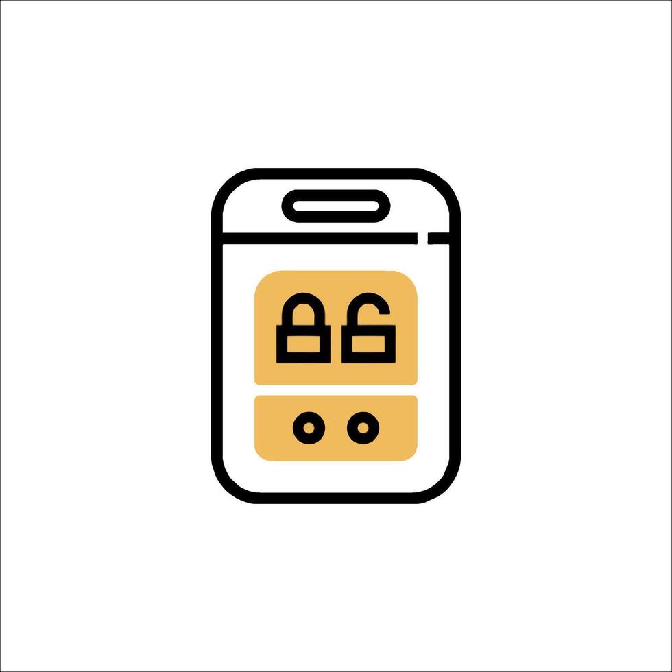 A phone with a lock icon on it vector