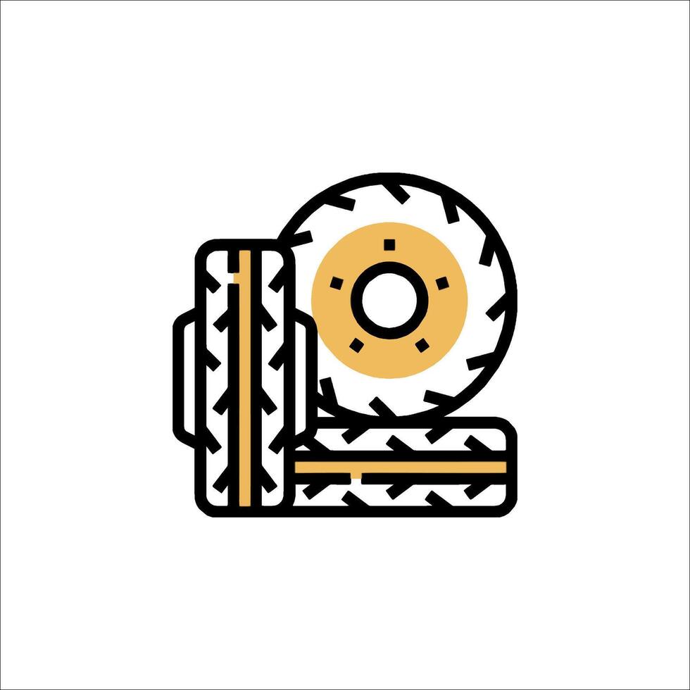 A tire and wheel icon on a white background vector
