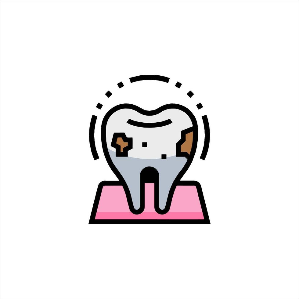 Tooth decay icon illustration vector
