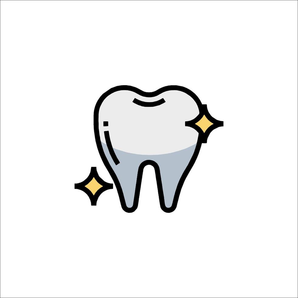A tooth with stars on it vector