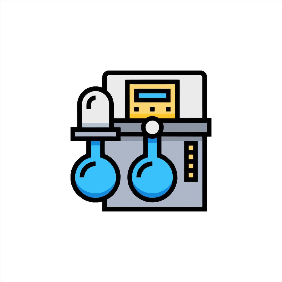 A laboratory machine with two beakers vector