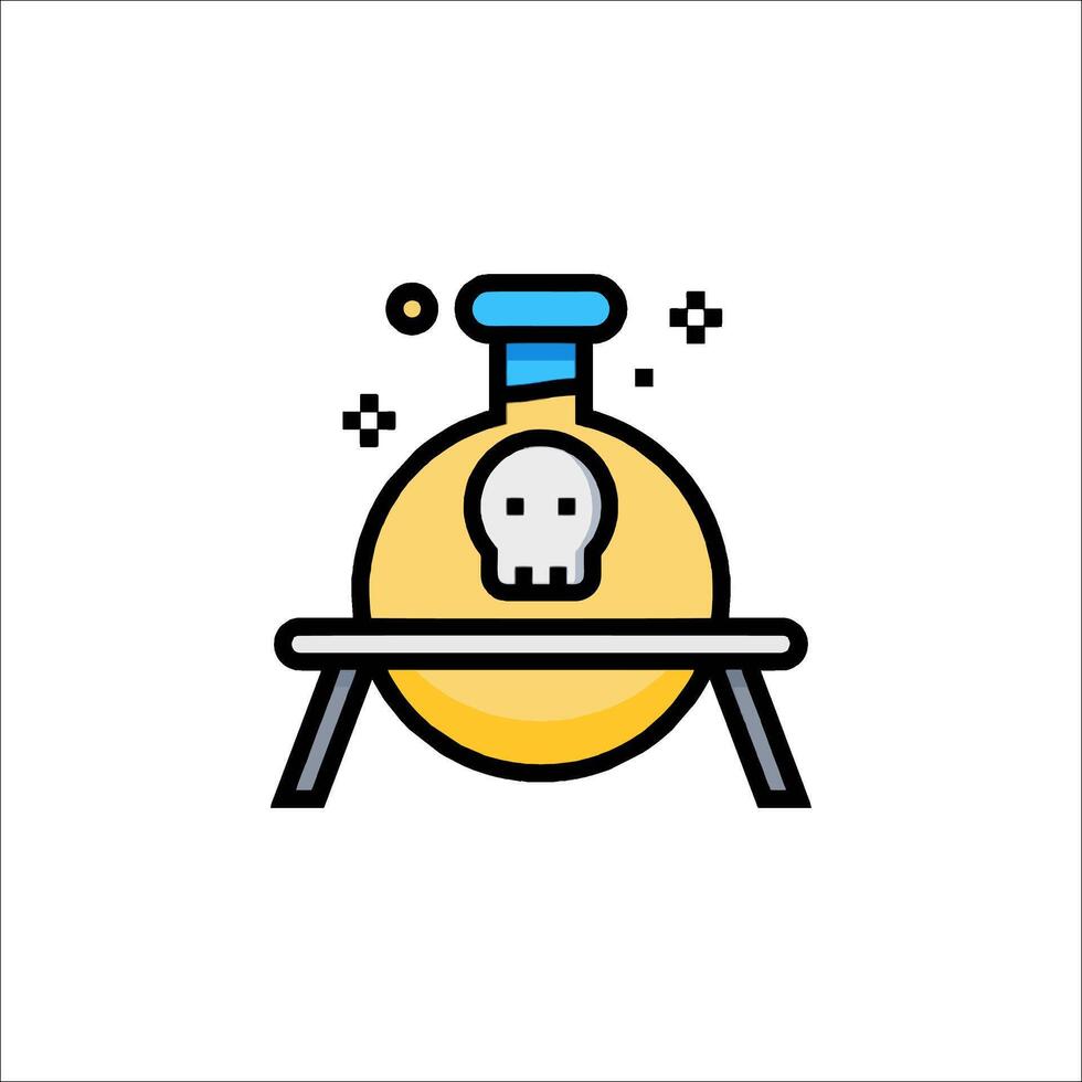 A skull in a lab with a bottle on top vector
