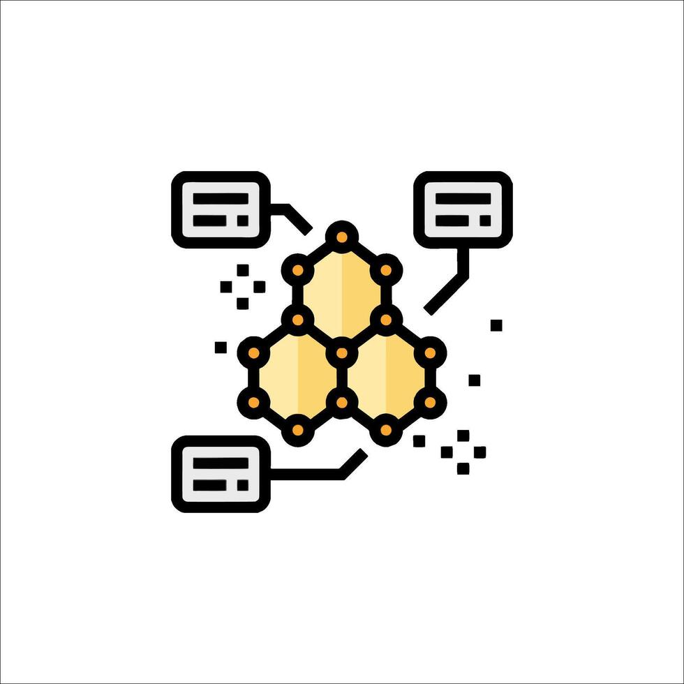 A line icon of a cube with a number of dots vector
