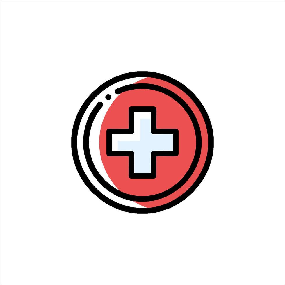 A red cross in a circle with a white cross vector