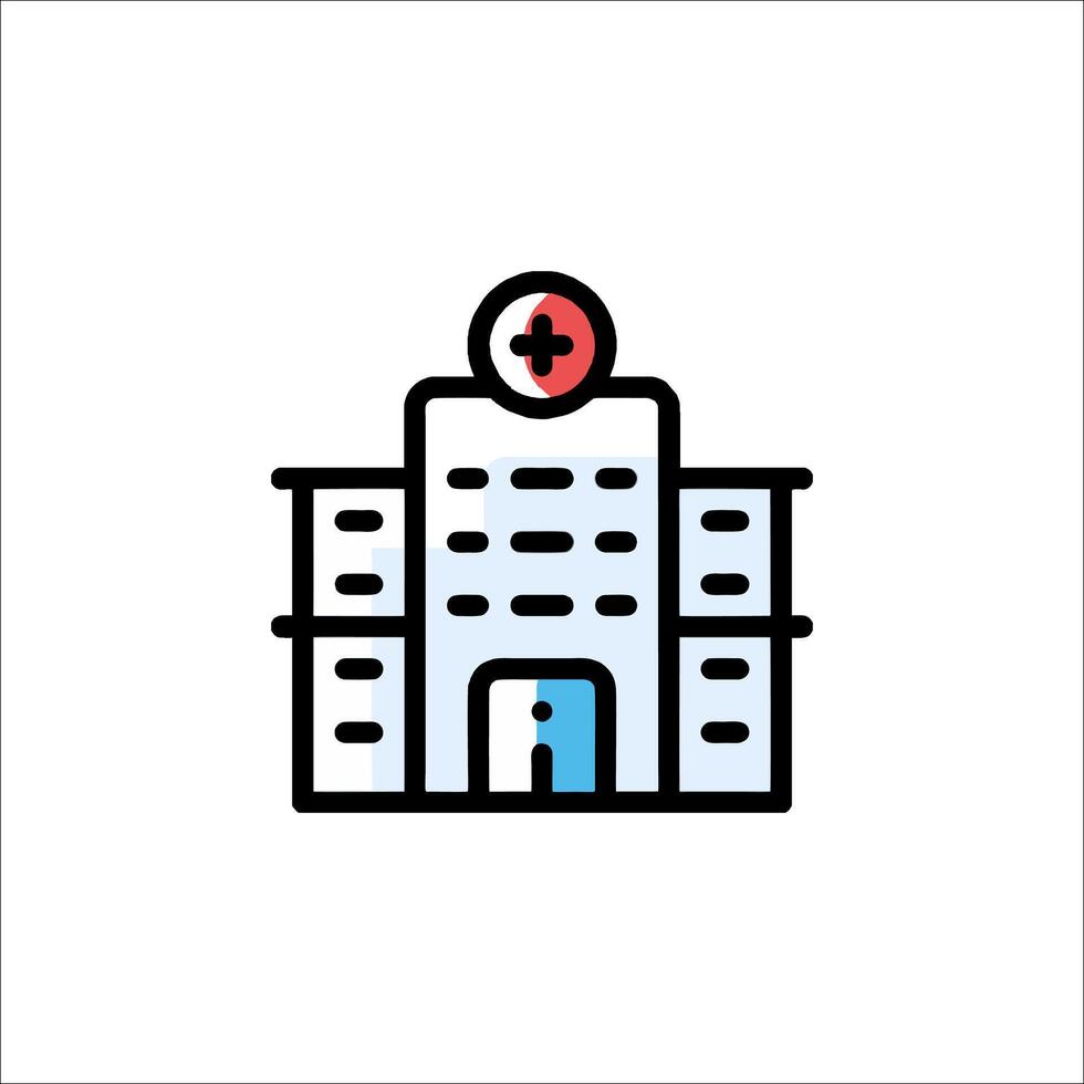 Medical building icon vector
