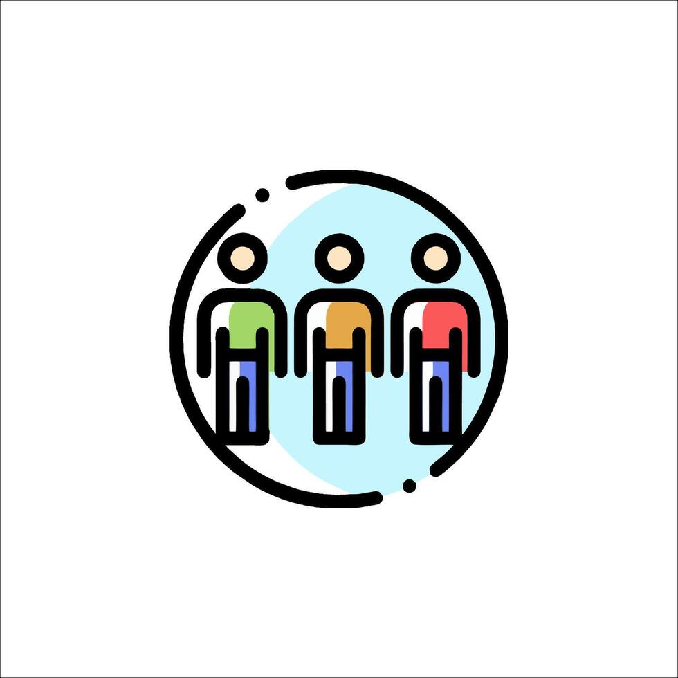 People in a circle icon, illustration vector