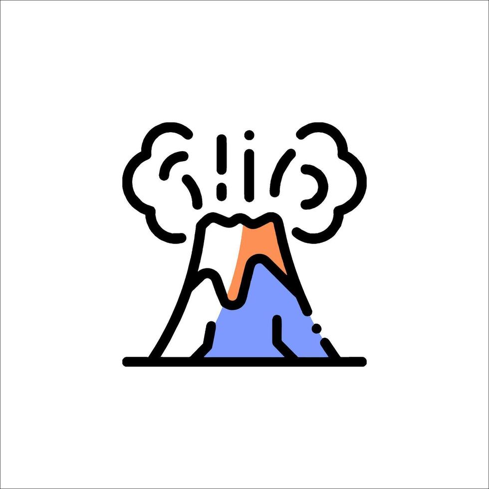 Volcano icon, line icon, illustration vector