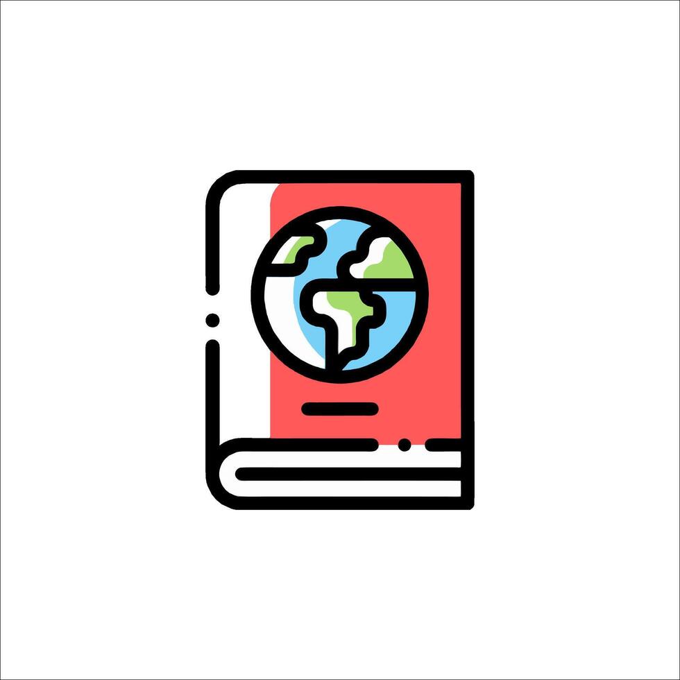 A book with a globe on it vector