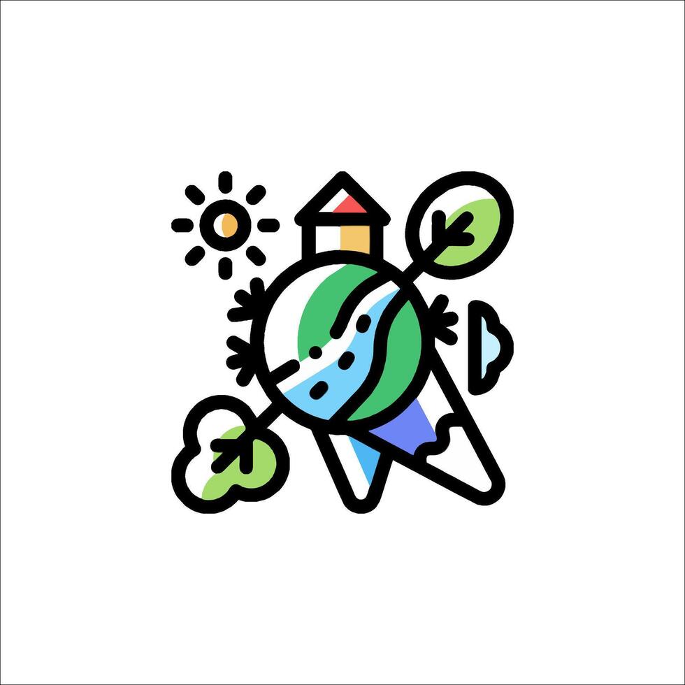 Earth day logo design vector