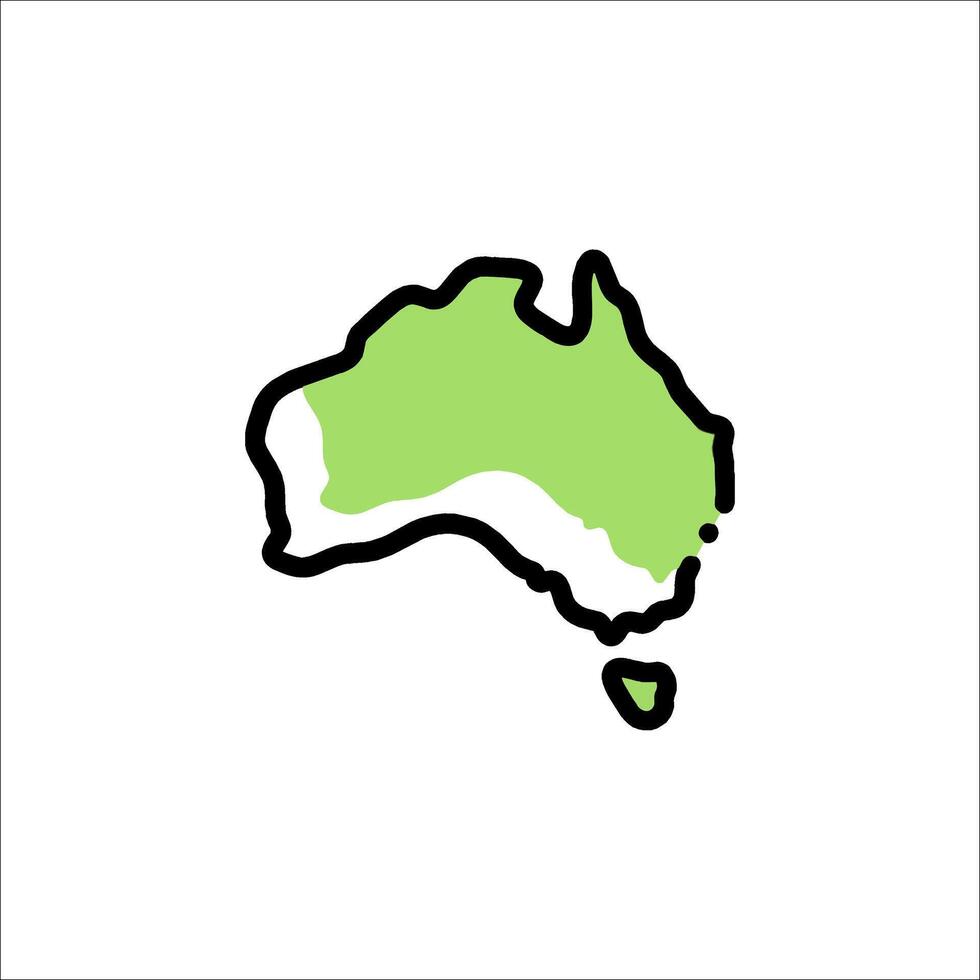 Australia map icon illustration vector