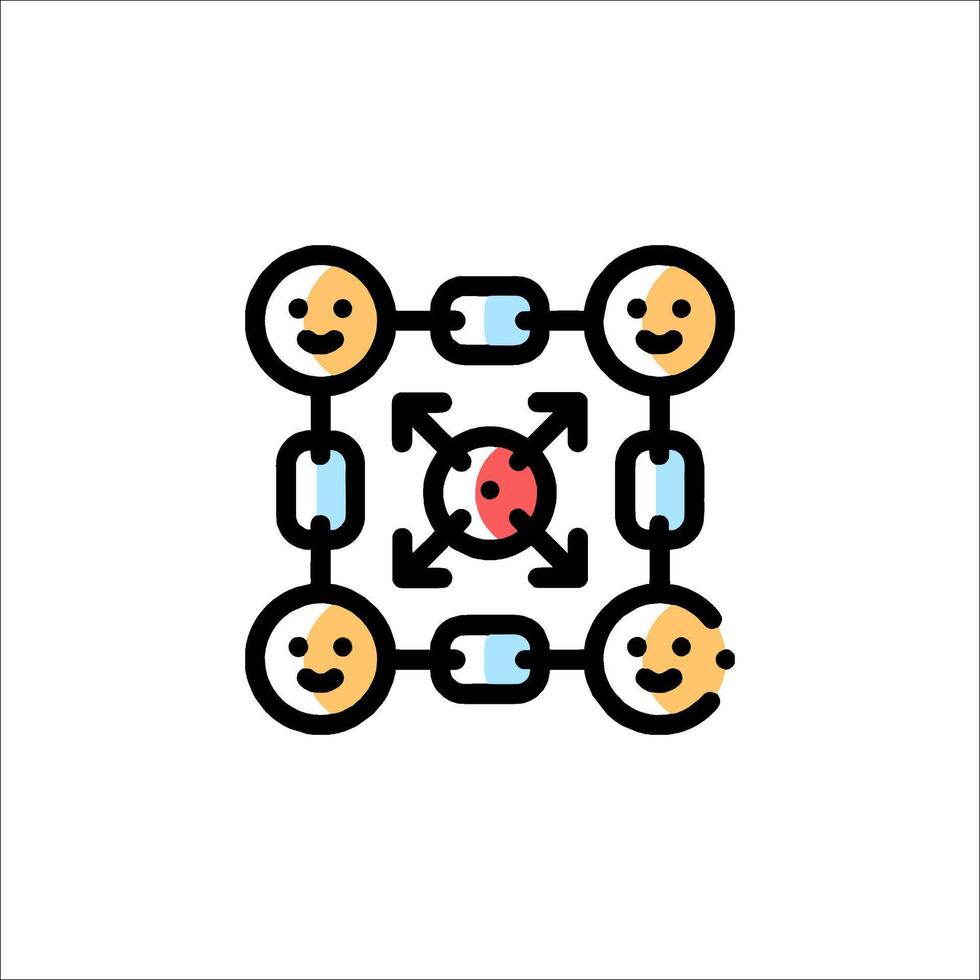 A square with a smiley face and a circle around it vector