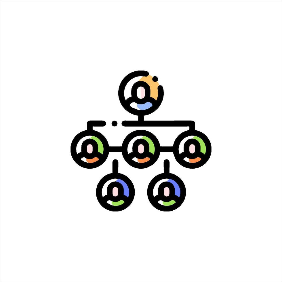 A group of people are connected to a tree vector