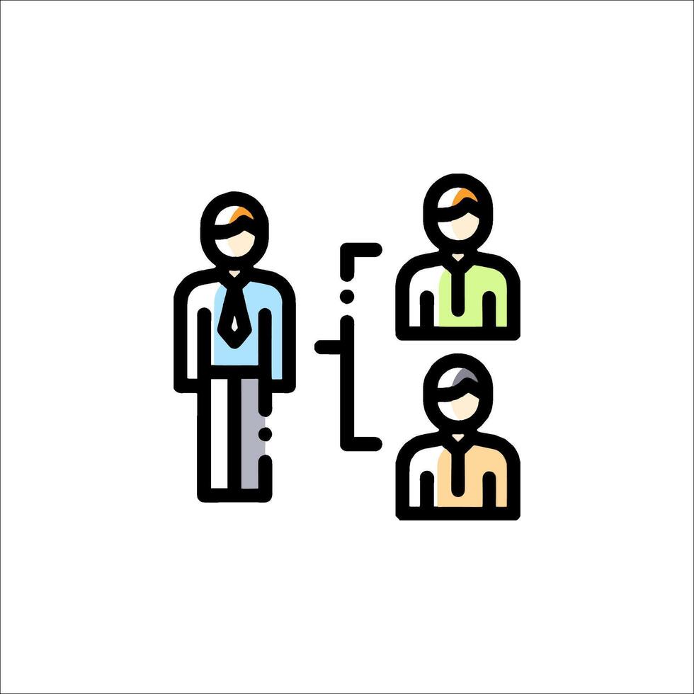 People in a line with a person standing in front of them vector