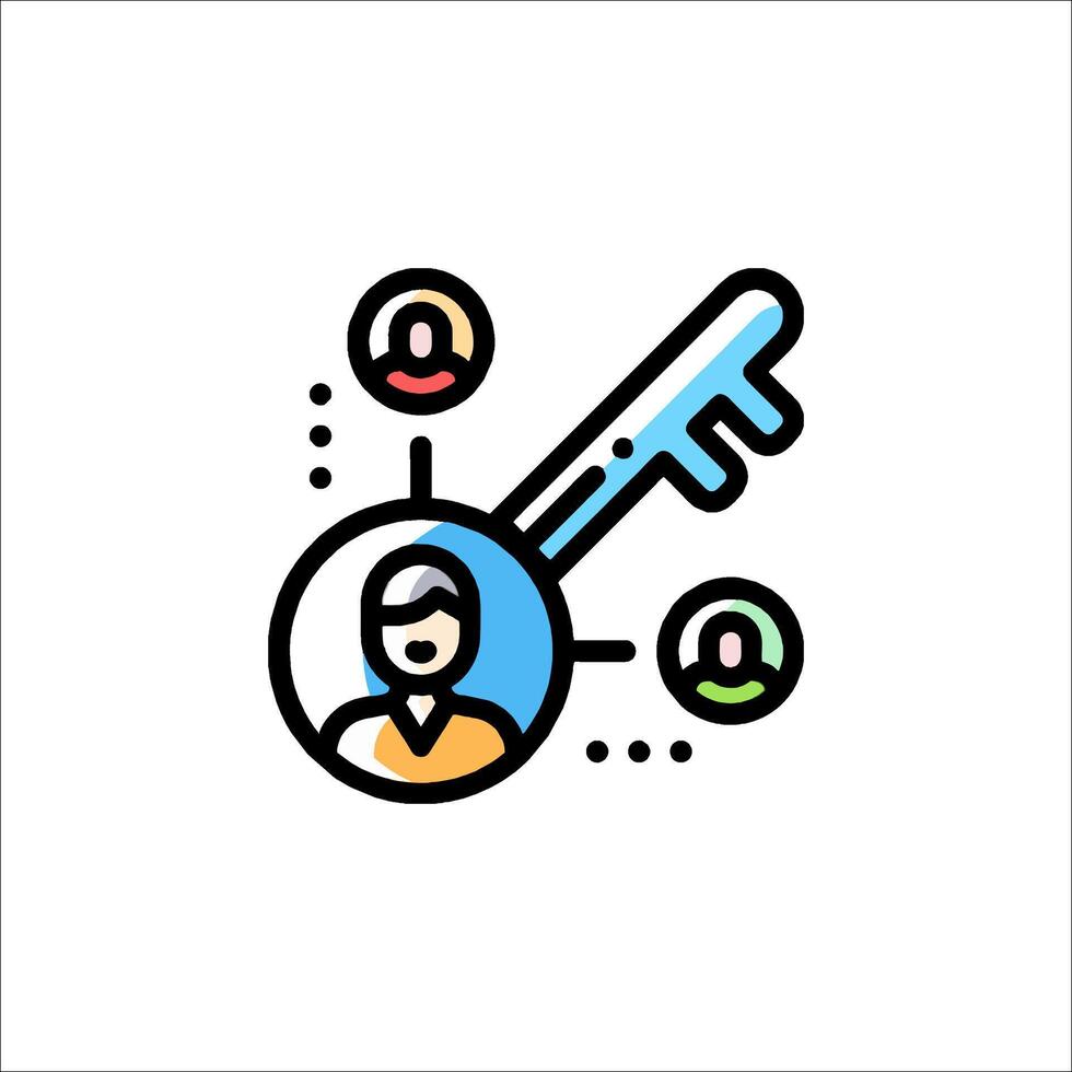 Key icon with people in the background vector