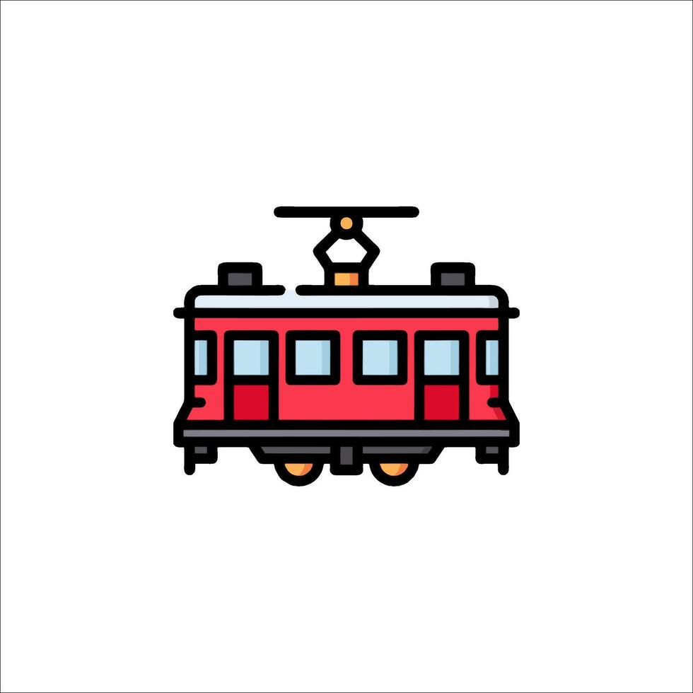 A red train icon on a white background vector