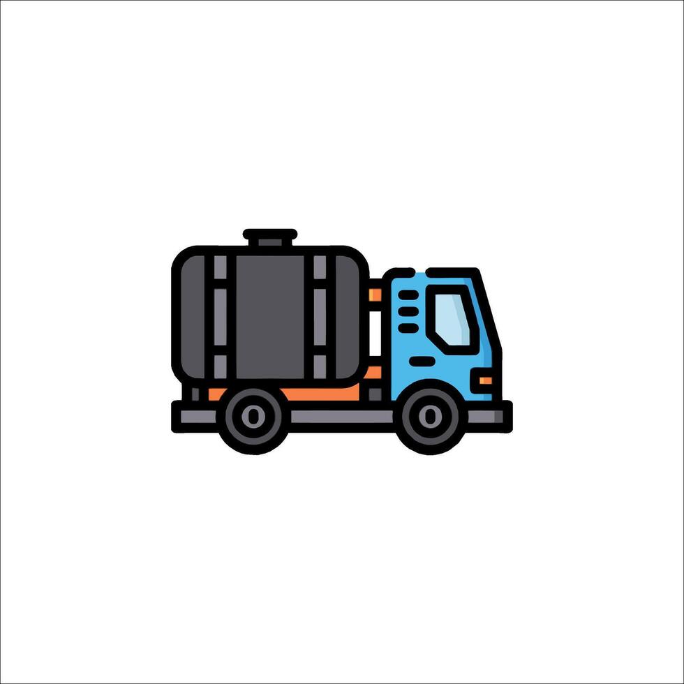 A truck with a tank on the side of it vector