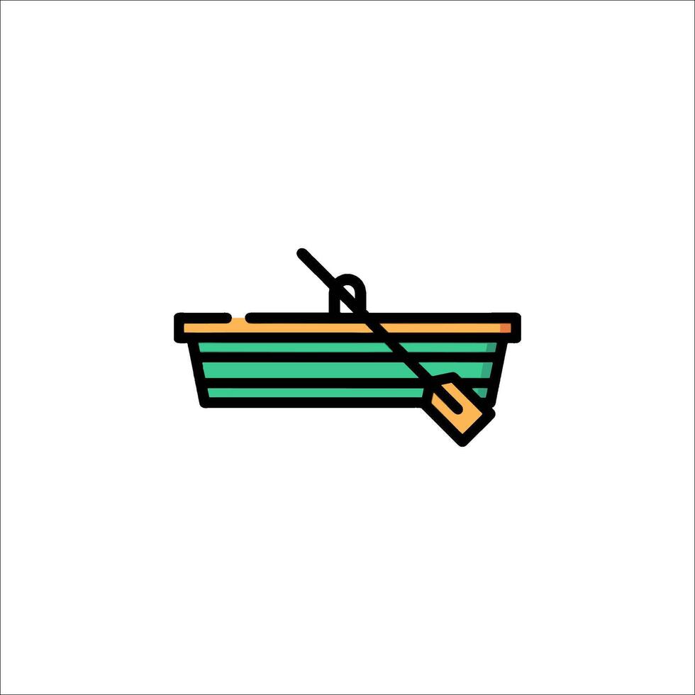 A boat with a paddle and oar on it vector