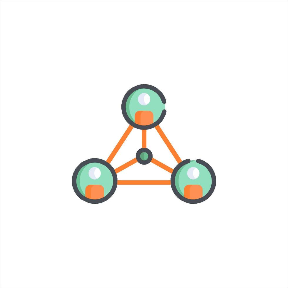 A triangle with three spheres on it vector