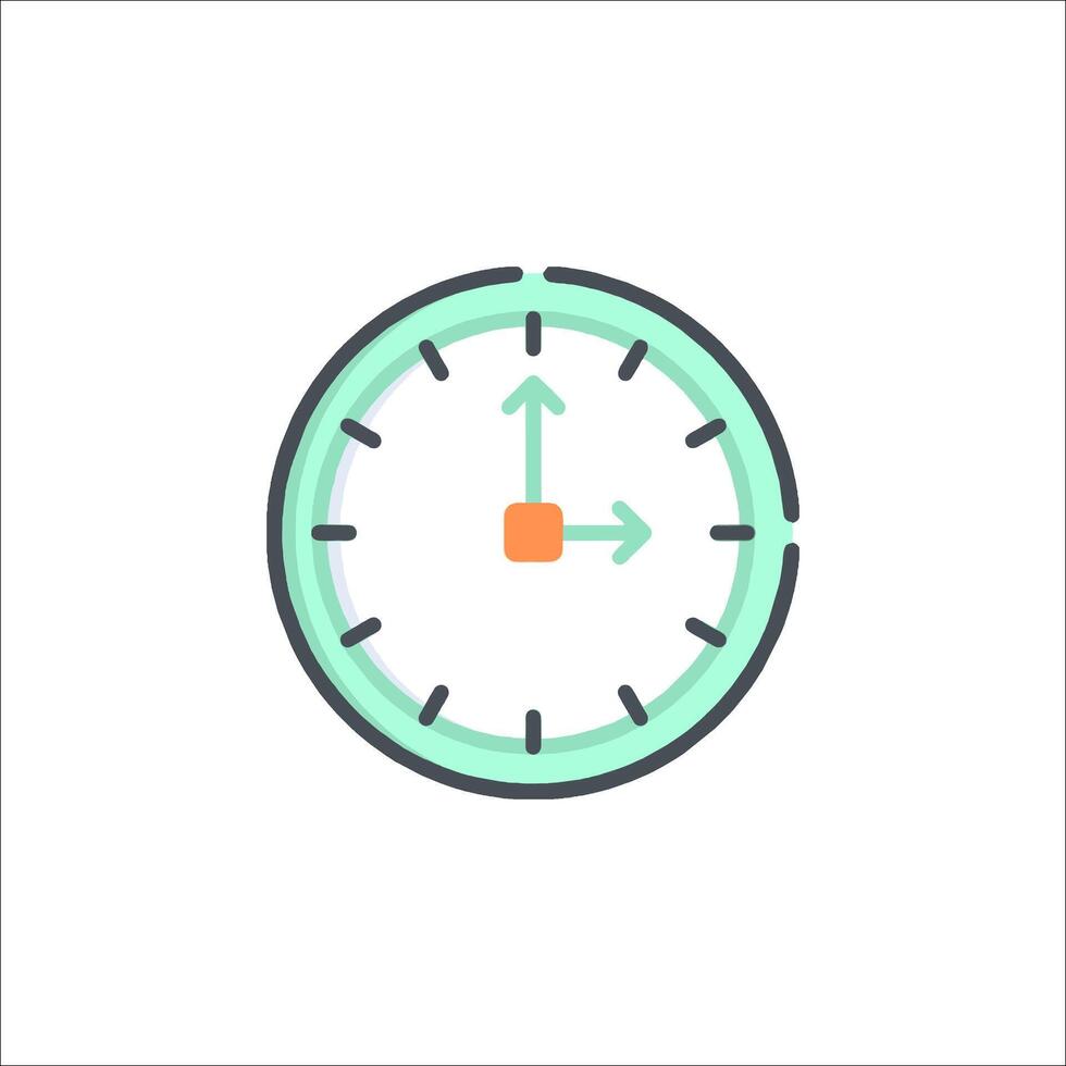 A clock icon with an arrow pointing to the right vector